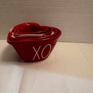 Red Heart-Shaped Bowls with XO Design
